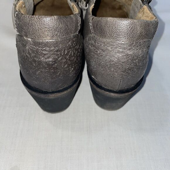 Halsa Michelle Womens Zip Sides Bootine Size 11 M Brown Leather Block Heels - Picture 10 of 12